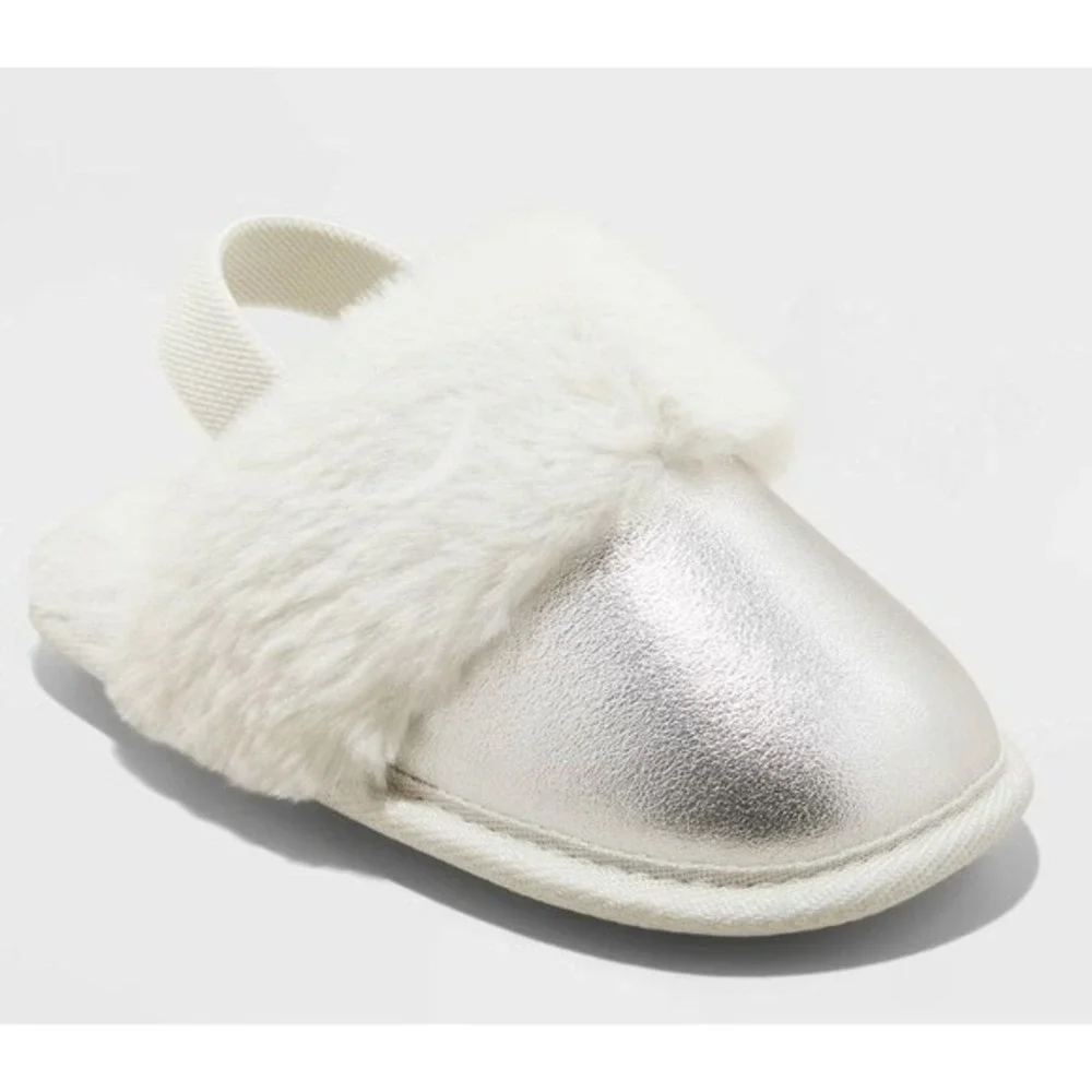 Toddler‎ Girls' Lila Slippers by Cat & Jack Silver Size 9/10